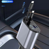 4-in-1 Retractable Car Charger | Dual Port USB-C PD Fast Charging
