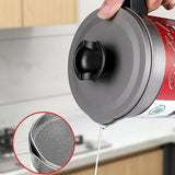 1.4L Fryer Oil Filter Pot | Carbon Steel Body with Stainless Steel Strainer & Lid | Kitchen Oil Storage Jug