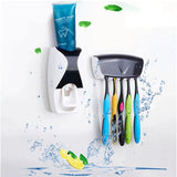 Automatic Toothpaste Dispenser Set with Wall-Mounted Toothbrush Holder | Random Colors