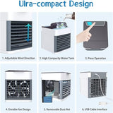 Air Ultra Portable Home Air Cooler | Portable Personal Air Conditioner,2x Cooling Power With Night Light Add Ice Cubes For Special Cooling (random Color)