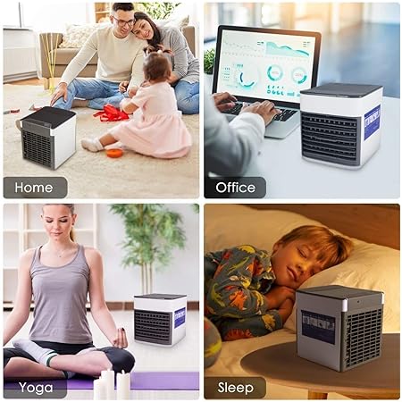 Air Ultra Portable Home Air Cooler | Portable Personal Air Conditioner,2x Cooling Power With Night Light Add Ice Cubes For Special Cooling (random Color)